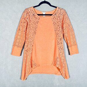 Sundance Top Womens S Orange Cotton Pullover Tunic Sharkbite